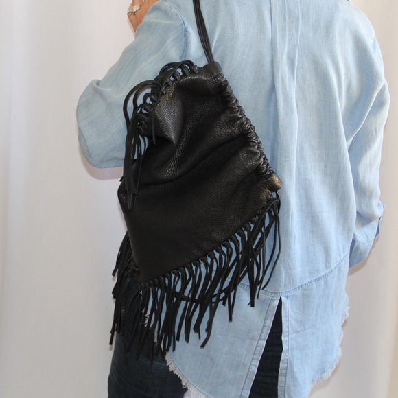 Valentino Garavani C-Rockee Fringed Leather Backpack main image 3